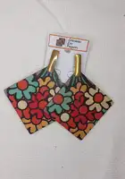 ARETES EN MADERA - FLORES