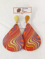 ARETES EN MADERA - GOTERA ROJOS