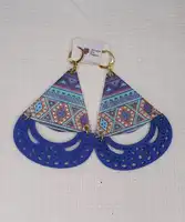 ARETES EN MADERA - AZULES