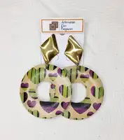 ARETES EN MADERA - REDONDOS CORAZONES